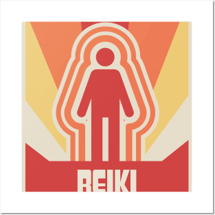 Retro Vintage Chakra Qi Reiki Posters and Art